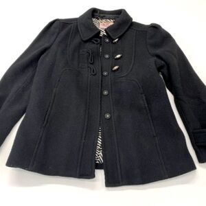 Juicy Couture Black Wool Toggle Peacoat Sz Lg